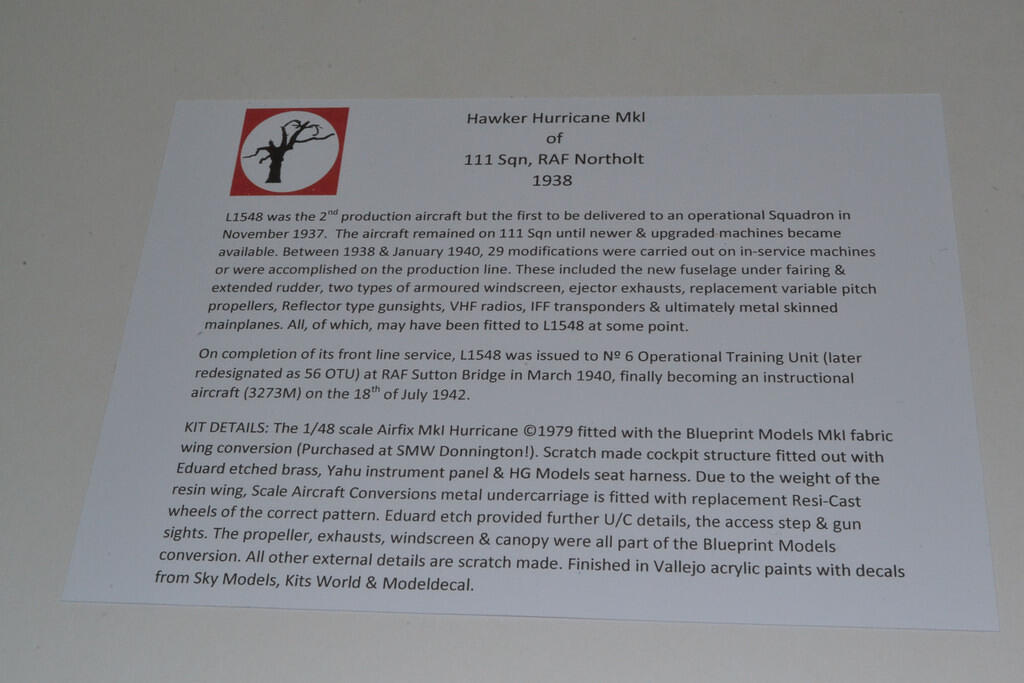 Hawker Hurrican Mk 1, 111 Sqn RAF Northolt