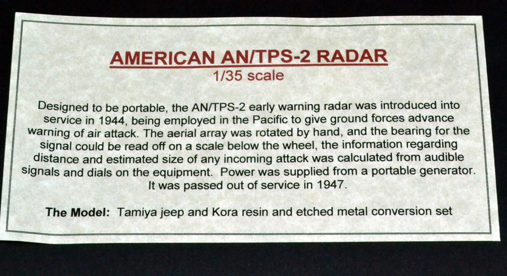 AN/TPS-2 Radar Jeep