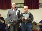 Chris Shepherd recieving trophy from Eric McLoughlin